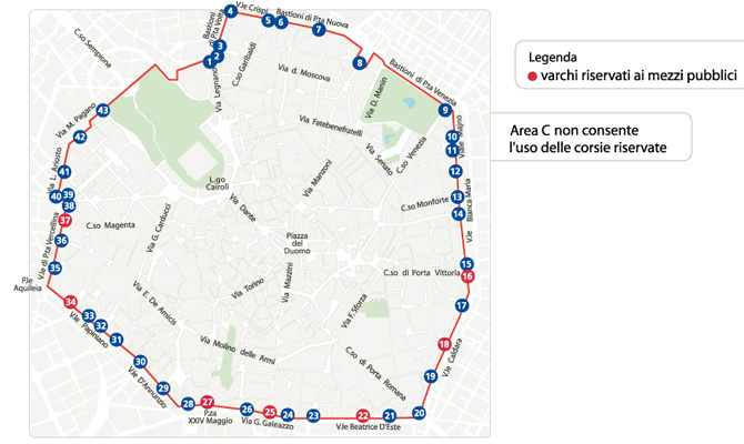 Zona ecopass Milano | Area C Milano